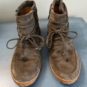 Ugg Suede Booties Mocassins, Slate Gray, 6.5